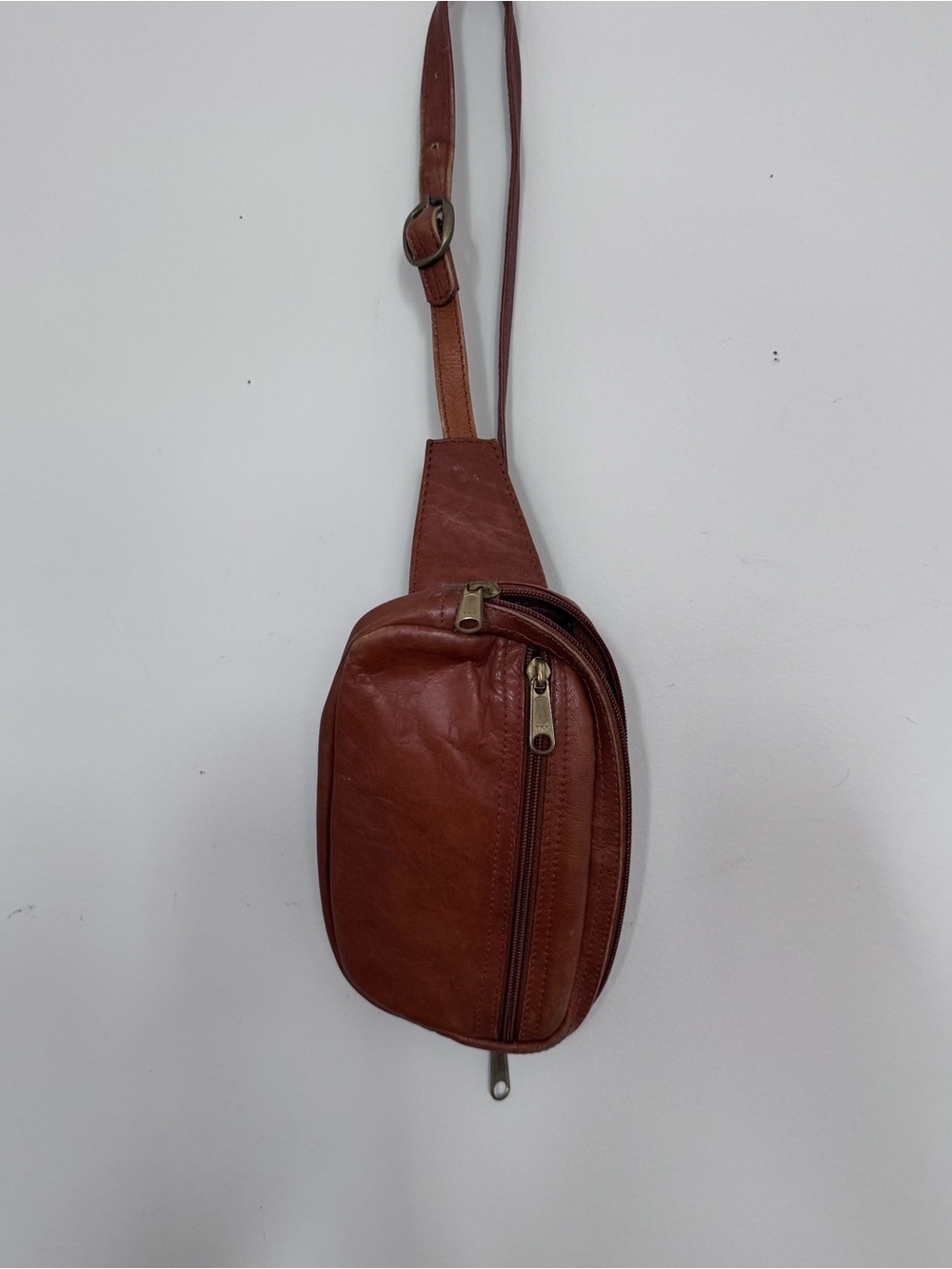 Brown Leather Crossbody Sling Bag Fanny Pack